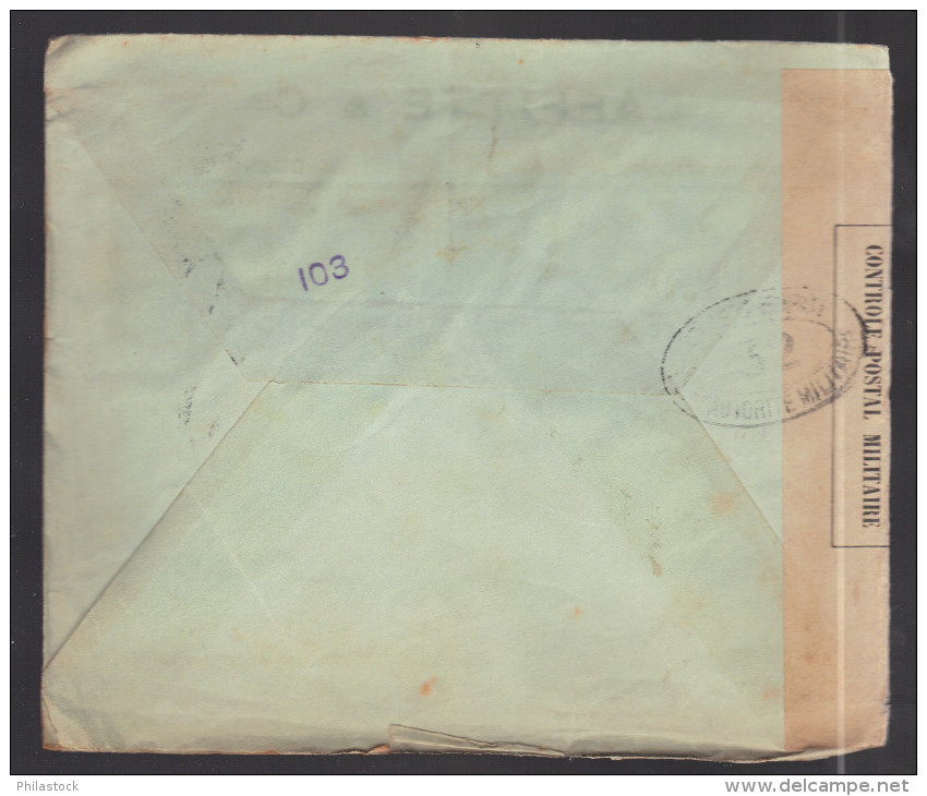 ARGENTINE 1914/1918 Usages Courants Obl. S/enveloppe Censure Militaire Française - Briefe U. Dokumente
