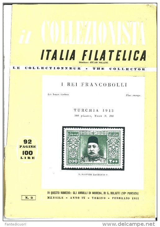 Rivista Il Collezionista, Bolaffi Editore N. 2 Anno 1953 - Italien (àpd. 1941)