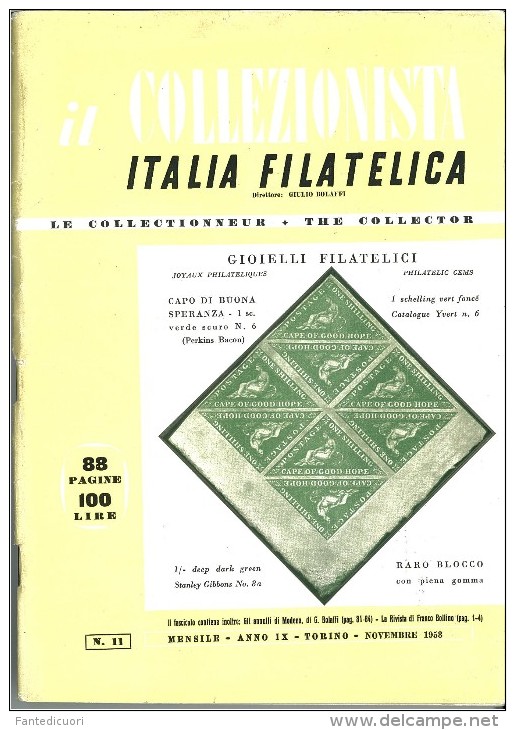 Rivista Il Collezionista, Bolaffi Editore N. 11 Anno 1953 - Italiano (desde 1941)