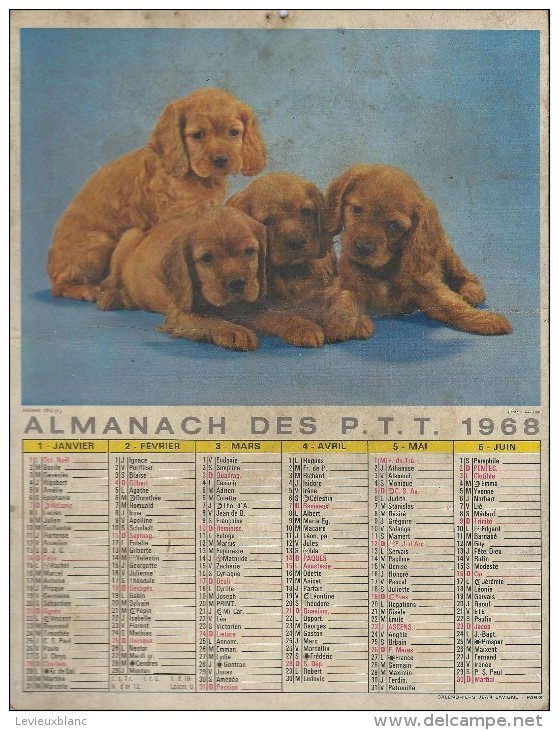 Almanach Des PTT/Avec Dossier Central/Les Petits Chats /Jeunes Chiens / Seine/ 1968     CAL183 - Tamaño Grande : 1941-60