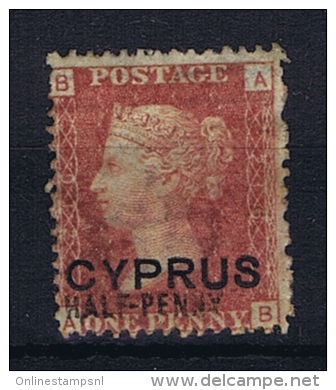 Cyprus: 1880 Michel 7 Type II  Plate Nr 216, Used  CV 500 Euro - Chypre (...-1960)