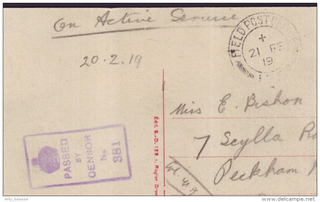 LEUZE - L'Hospice  - Cachet Militaire - Feldpost  1919 // - Leuze-en-Hainaut