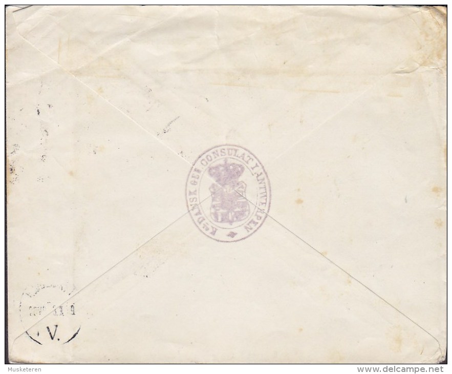 Belgium CONSULAT GÉNÉRAL DE DANEMARK, ANTWERPEN . ANVERS 1919 Cover Lettre To Denmark (2 Scans) - Briefe U. Dokumente