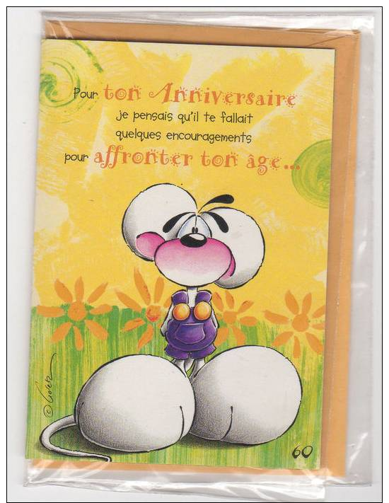 Mini Carte DIDDL Neuve Sous Cello / Et Sa Mini Enveloppe - N° 60 [...Anniversaire...] - Diddl