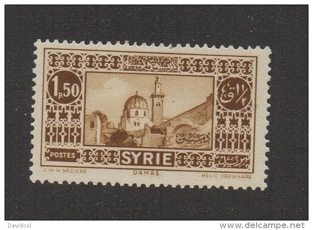 N221-  S Y R IA / SY RIE   . SCOTT # : 218 . MH. ARCHITECTURE .  1.50  PIASTRES  BROWN - Ongebruikt