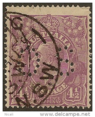 AUSTRALIA 1926 OS 4 1/2d KGV SG O95 U #BH312 - Servizio