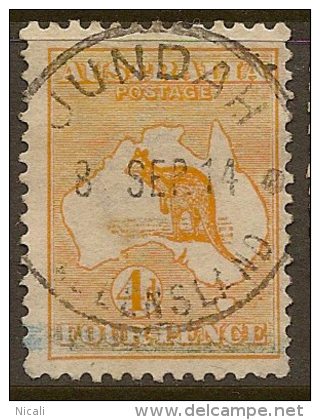 AUSTRALIA 1913 4d Roo SG 6a U #BH164 - Oblitérés