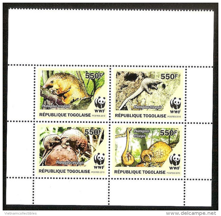 (WWF-453) W.W.F. Togo Three-cusped Pangolin MNH Stamps 2010 - Unused Stamps