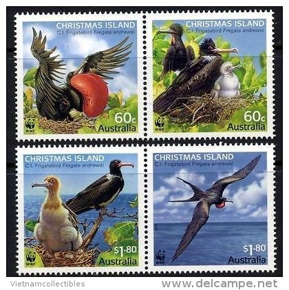 (WWF-458) W.W.F. Christmas Islands Andrew’s Frigatebird MNH Stamps 2010 - Unused Stamps