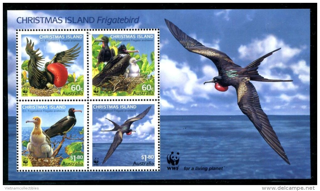 (WWF-458) W.W.F. Christmas Islands Andrew’s Frigatebird MNH Souvenir Sheet 2010 - Neufs