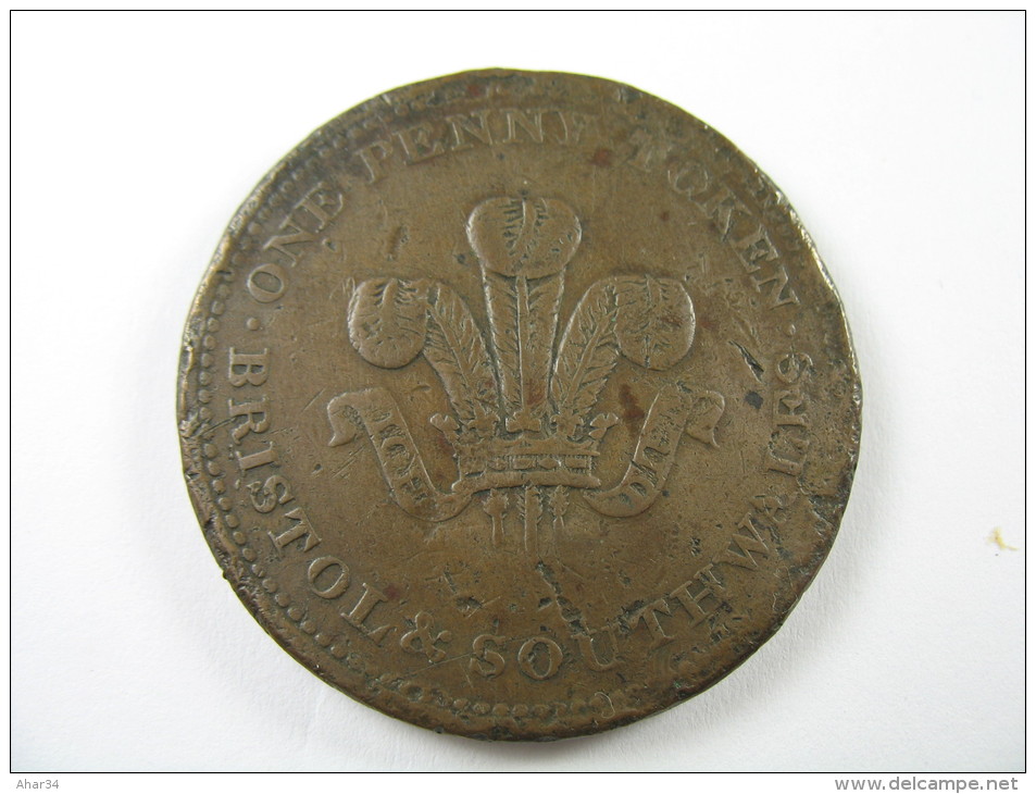 UK GREAT BRITAIN 1 ONE PENNY TOKEN BRISTOL  SOUTH WALES  VIRTUTE ET INDUSTRIA 1811 LOT 27 NUM 1 - Other & Unclassified