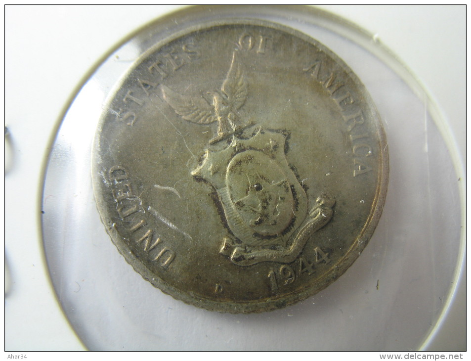 PHILLIPINES  20 CENTAVOS SILVER   1944 D  COIN  LOT 27 NUM 6 - Philippinen