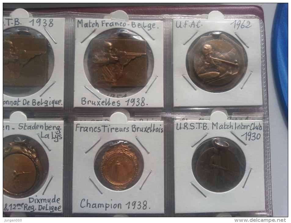 Collection +300 medailles Schutterswedstrijden, Tir, Chasseurs, enz., 1900-1950, ENORM !!!
