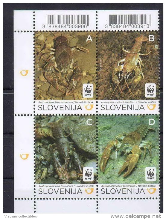 (WWF-487) W.W.F Slovenia Stone Crayfish MNH Perf Stamps 2011 - Unused Stamps