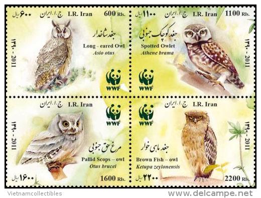 (WWF-494) W.W.F Iran Native Owls Owl Bird MNH Perf Stamps 2011 - Unused Stamps