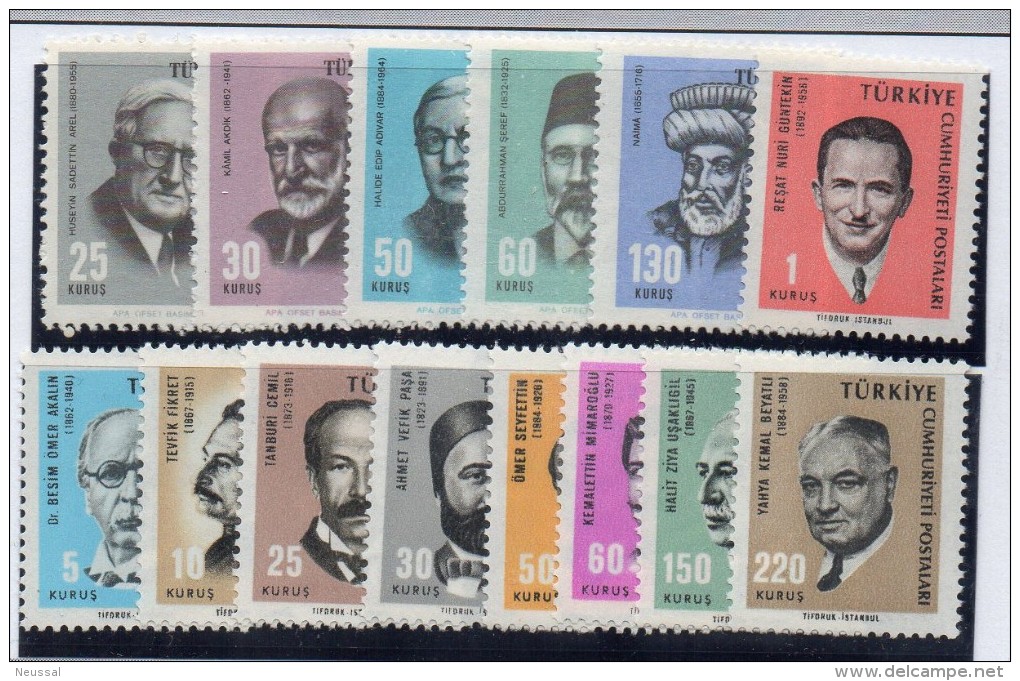 Serie  Nº  1755/68  Turquia - Unused Stamps