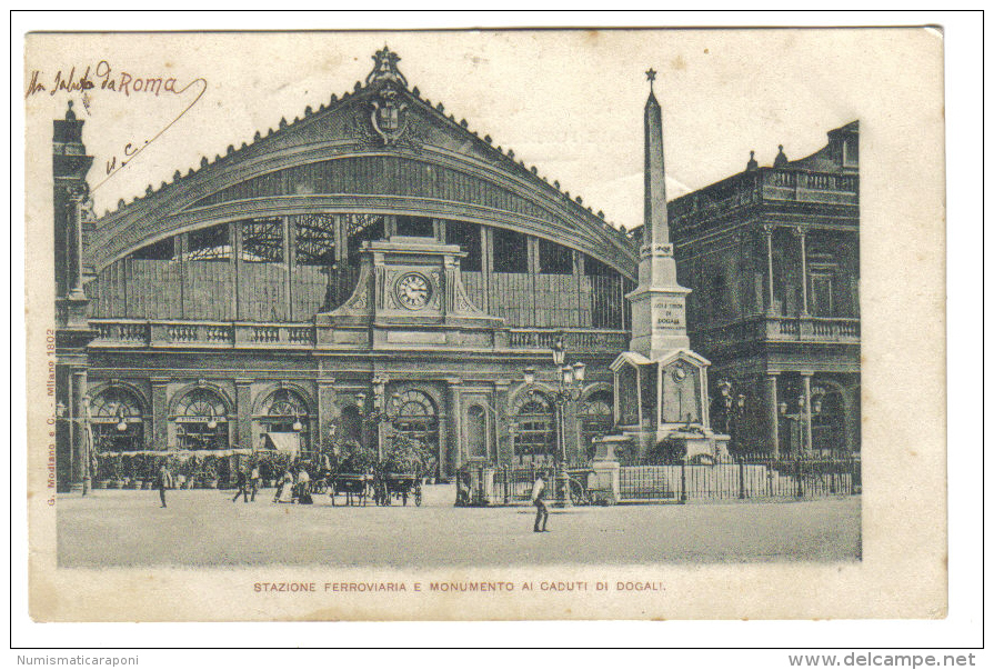 Roma Stazione Ferroviaria E Monumento Ai Caduti Di Dogali  VIAGGIATA 1900 ( Conservazione Come Da Scan  ) C.1673 - Stazione Termini