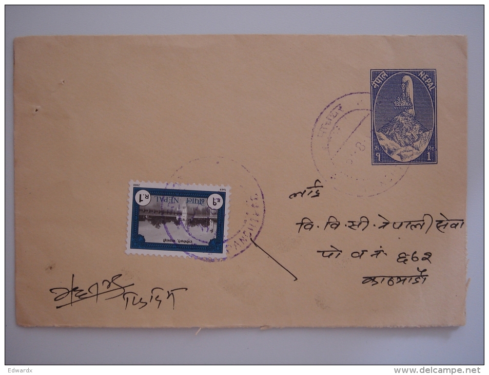 Nepal 2000 Commercial Cover  To ? Nice Stamp + Postal Stationery - Nepal