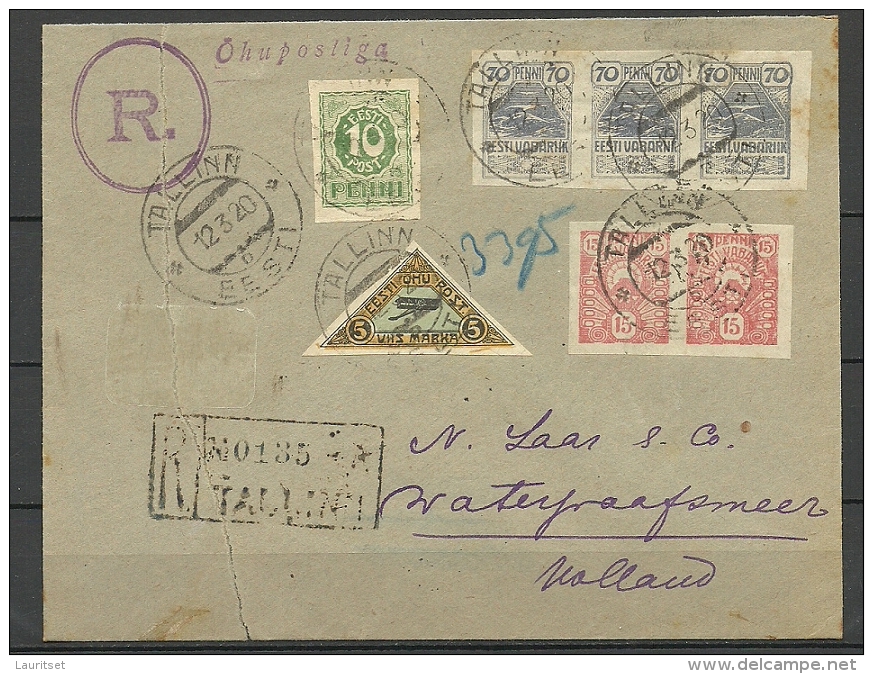 Estland Estonia Estonie 1920 Air Mail Flugpost Ice Flight 15.03.1920 Via Helsinki Finland Nach Amsterdam Netherlands - Estonie