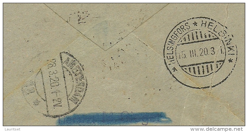 Estland Estonia Estonie 1920 Air Mail Flugpost Ice Flight 15.03.1920 Via Helsinki Finland Nach Amsterdam Netherlands - Estonie