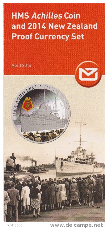 New Zealand 2014 Brochure About HMS Achilles Coin And Proof Currency Set - Materiaal