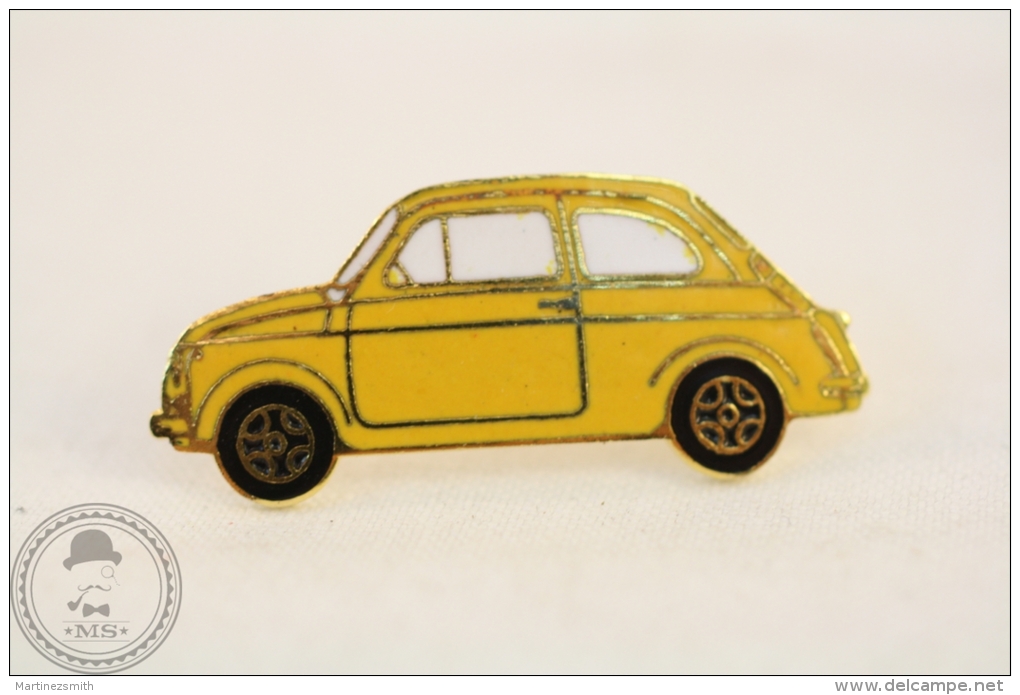 Classic Car - Fiat / Seat 600 Tipe - Yellow Colour  - Pin Badge - Fiat