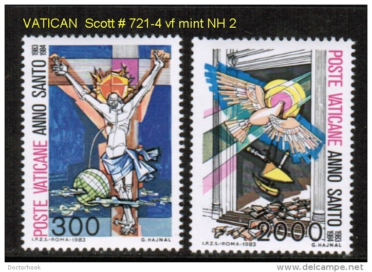 VATICAN   Scott  # 721-4**  VF MINT NH - Unused Stamps