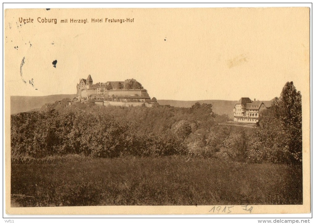 GERMANIA VESTE COBURG HOTEL FESTUNGS-HOF 1915 VIAGGIATA - Coburg