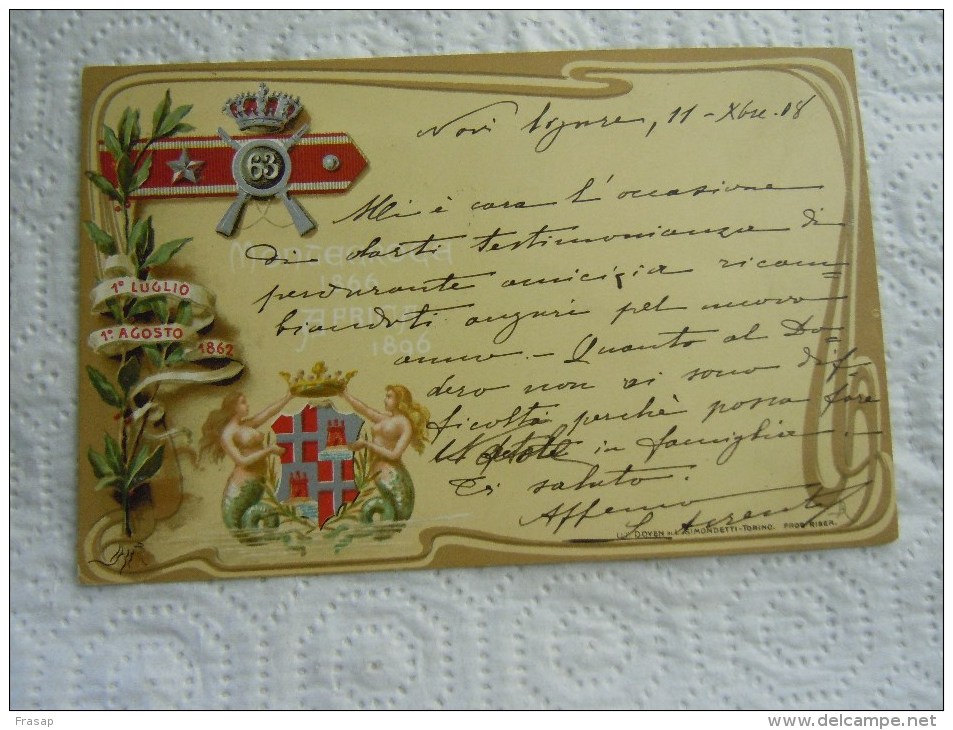 CARTOLINA " -REGIMENTALE -- 63 REGGIMENTO FANTERIA - Regiments