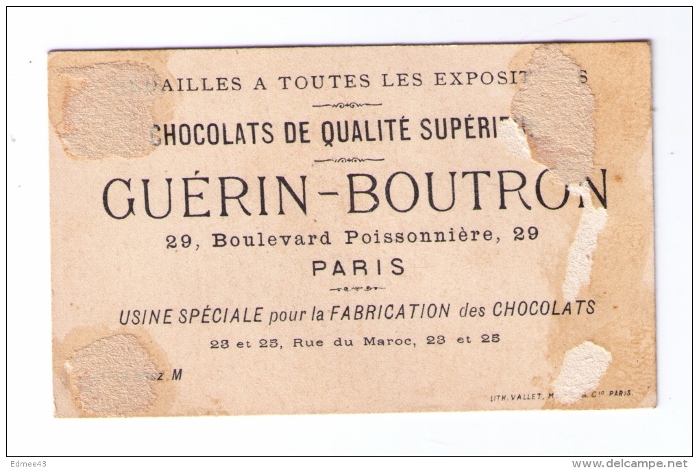 Jolie Chromo Chocolat Guérin-Boutron, Fin XIXe Siècle, Gendarme Et épouvantail, N°2, Impr. Vallet, Minot & Cie, Paris - Guérin-Boutron