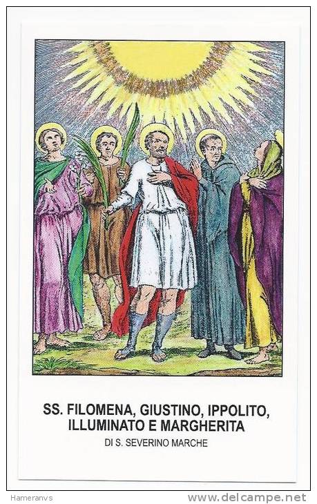 Santino S. Filomena,Giustino,Ippolito,Illuminato E Margherita  San Severino - Holy Card - Image Pieuse - Andachtsbilder - Santini