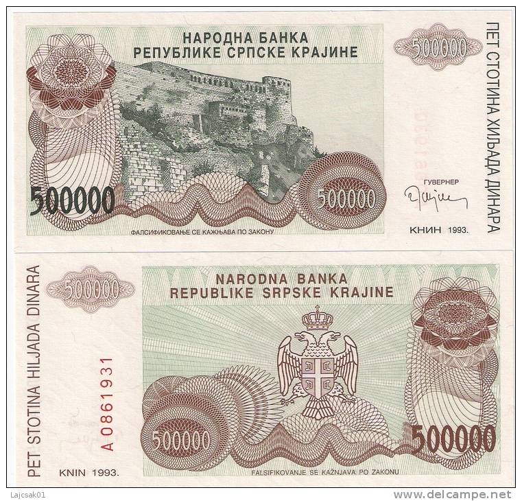 CROATIA 500.000 DINARA 1993. UNC P-R23 - Croatie