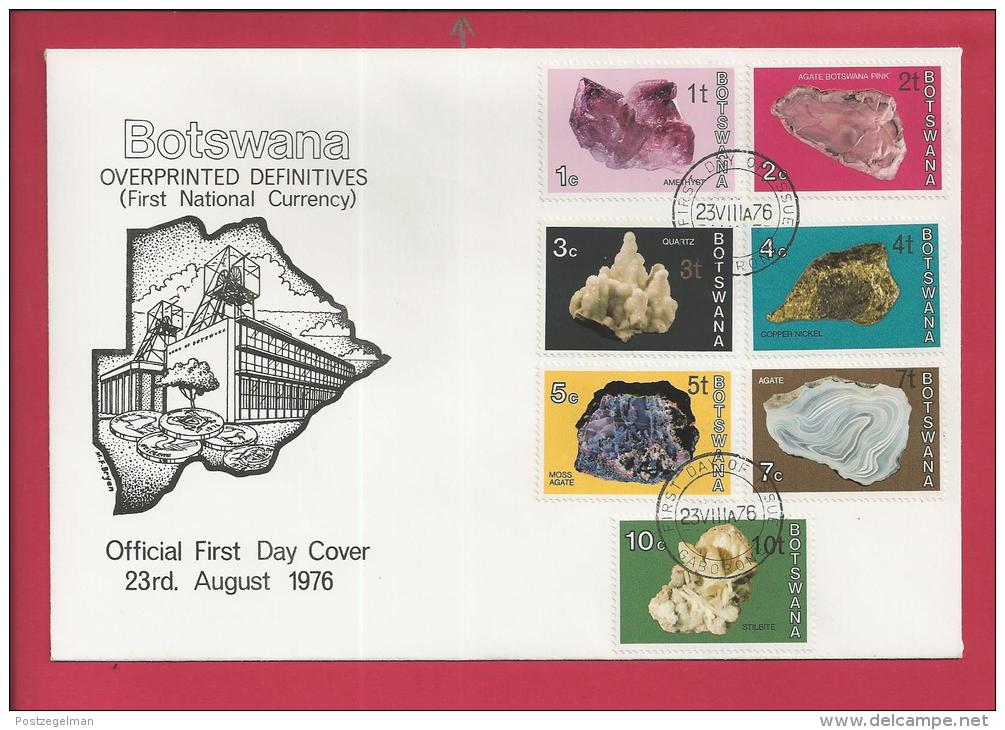 BOTSWANA, 1976, 2 X Mint FDC, Gemstones Overprints, MI 155-168, F3609 - Botswana (1966-...)
