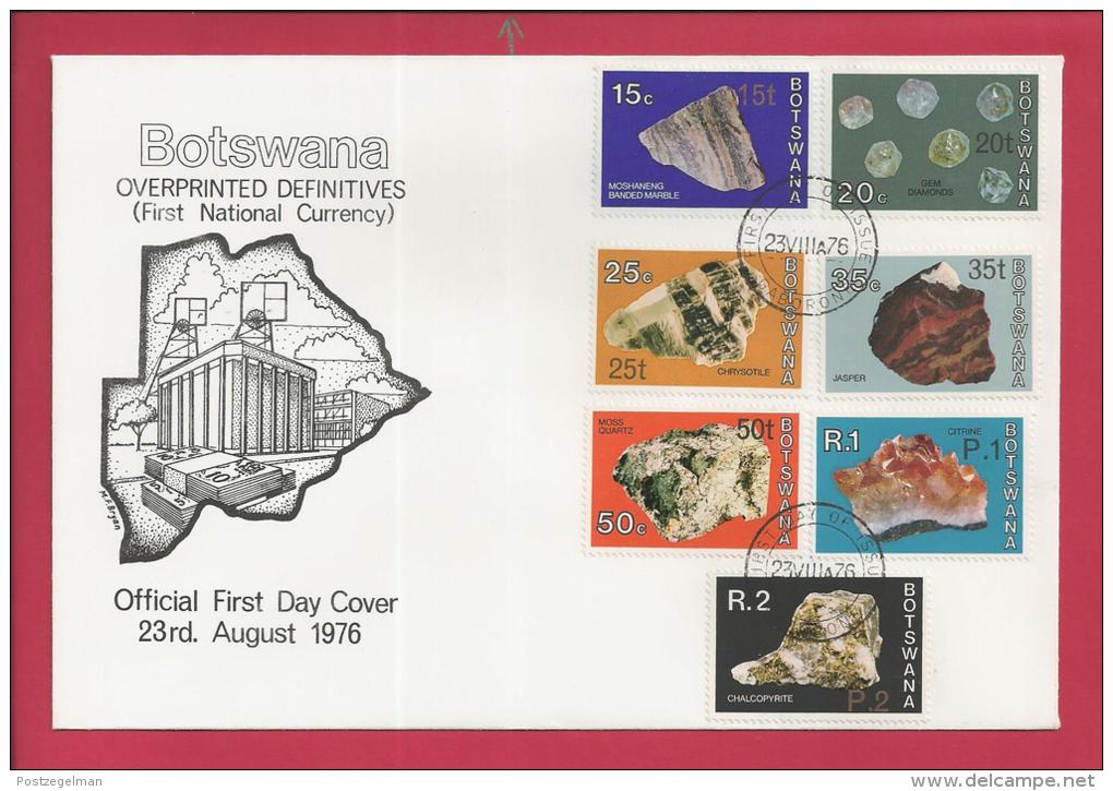 BOTSWANA, 1976, 2 X Mint FDC, Gemstones Overprints, MI 155-168, F3609 - Botswana (1966-...)