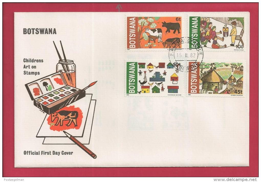 BOTSWANA, 1982,  Mint FDC,Children Drawings, MI 291-294, F3634 - Botswana (1966-...)