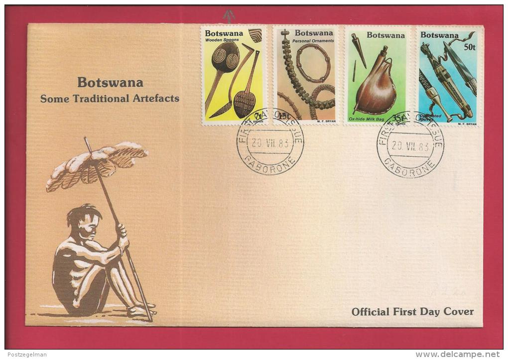 BOTSWANA, 1983,  Mint FDC, Traditional Artefacts, MI 329-332, F3637 - Botswana (1966-...)