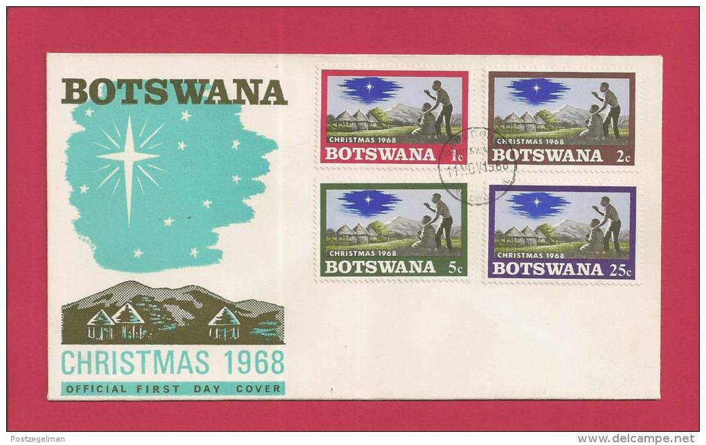 BOTSWANA, 1968,  Mint FDC, Christmas, MI 47-50, F3603 - Botswana (1966-...)