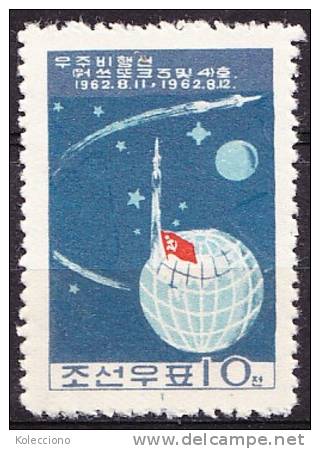 North Korea 1962 Yvert 424, 1st Cosmic Flight To Space Vostok 3 And 4, MNH - Korea (Nord-)