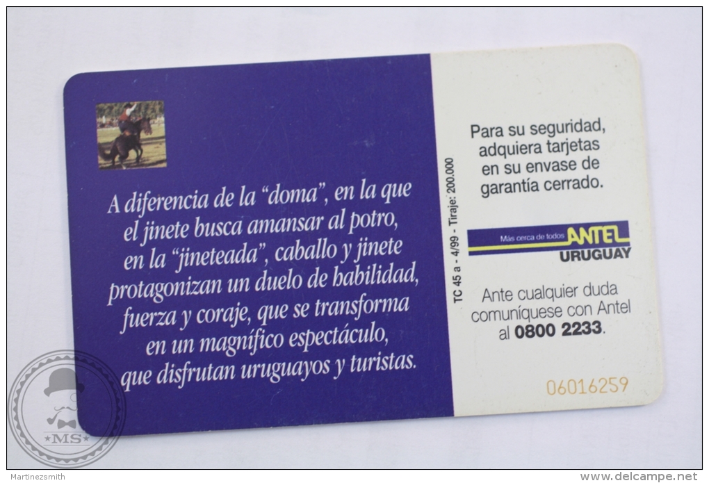 Antel Uruguay Collectible Phone Card: Jineteada - Sport