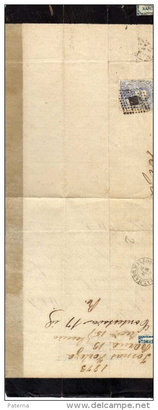 1675     Gran Fragmento De Carta De Luto   Barcelona 1872, - Storia Postale