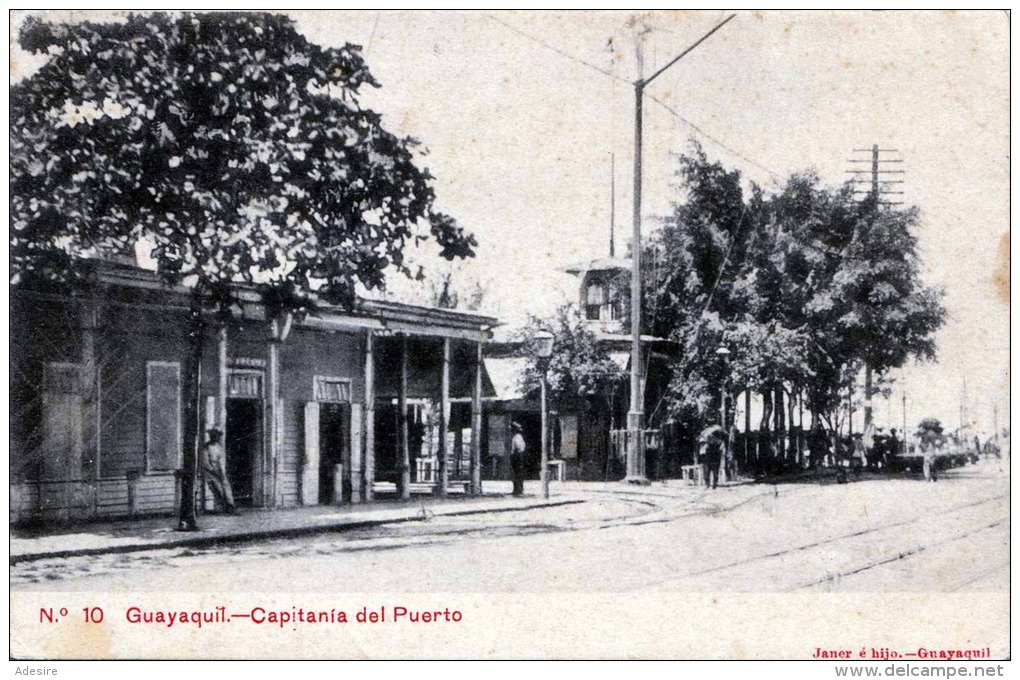 RRR! ECUADOR - GUAYAQUIL - Capitania Del Puerto, Orig.Karte 1930?, Verlag Janer è Hijo - Guayaq - Ecuador