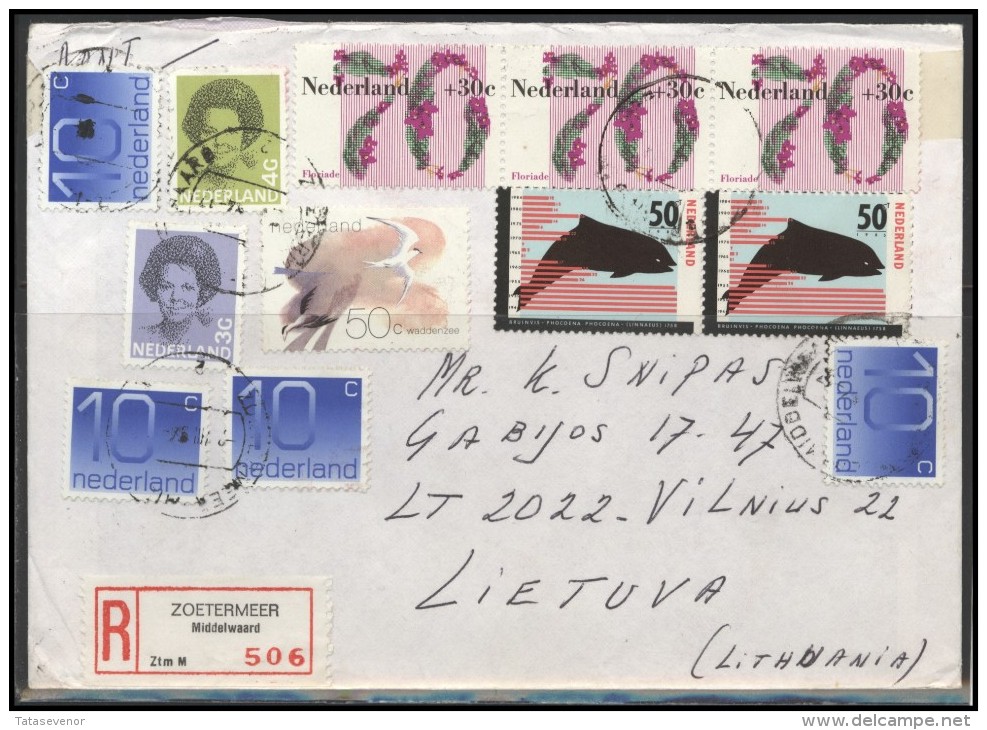 NETHERLANDS Brief Postal History Envelope NL 003 Birds Dolphins - Brieven En Documenten
