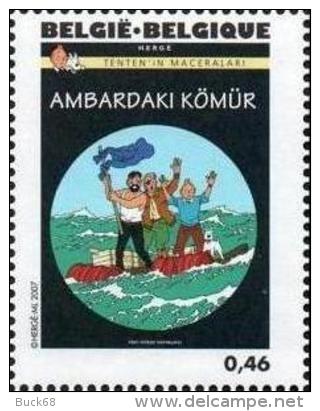 BELGIQUE 3638 ** MNH Centenaire HERGE Tintin Kuifje : Coke En Stock - Radeau Esclavagisme - Bandes Dessinées