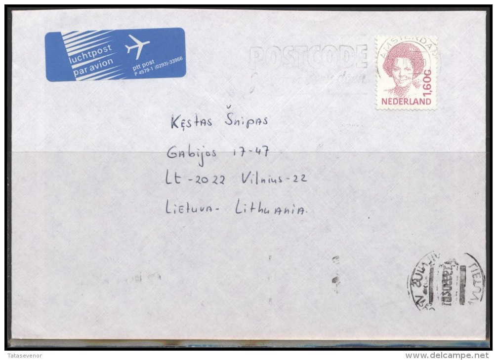 NETHERLANDS Brief Postal History Envelope Air Mail NL 018 AMSTERDAM Slogan Cancellation - Brieven En Documenten