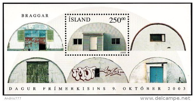 Iceland Island 2003 (13) - Stamp Day - Former Later Privately Used Military Barracks (block) - Unused Stamps