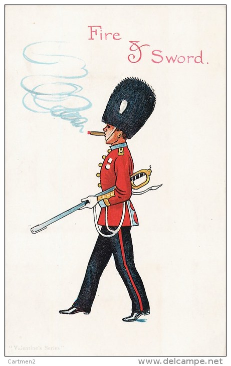 VALENTINE'S SERIE FIRE &sect; SWORD QUEEN'S GUARD GRENADIER ILLUSTATOR ENGLAND - Unclassified