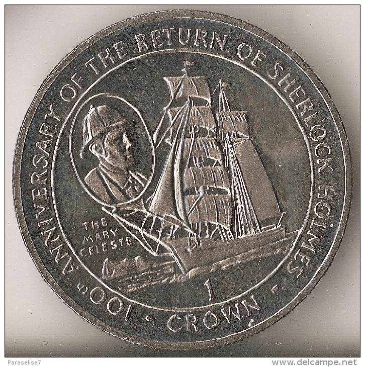 GIBRALTAR  1 CROWN  1994 SHERLOCK HOLMS  THE MARY CELESTE SUPERBE ! - Gibraltar