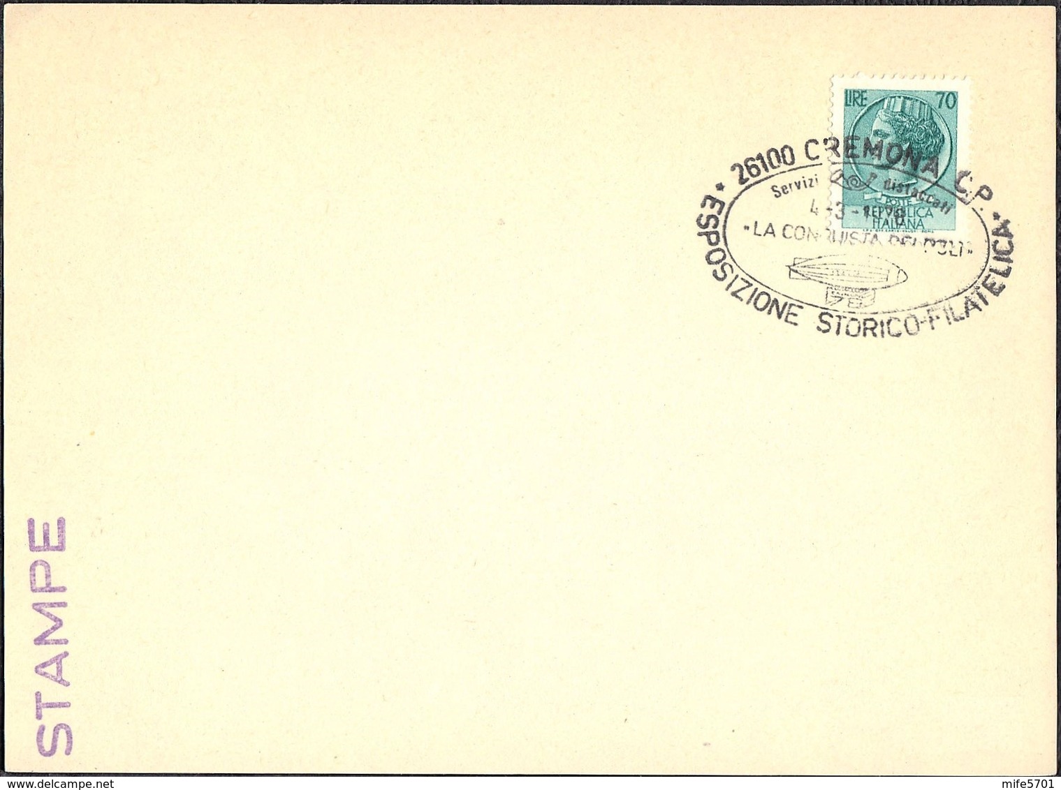 ESPOSIZIONE STORICO FILATELICA "LA CONQUISTA DEI POLI" - CREMONA 4.3.1978 - Philatelic Exhibitions