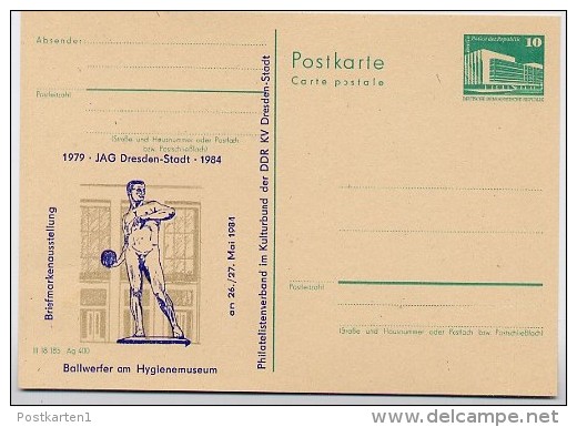 DDR P84-16-84 C72 Postkarte Zudruck BALLWERFER DRESDEN 1984 - Private Postcards - Mint