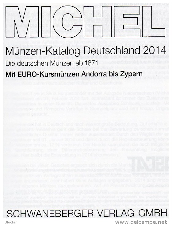 Münzen-MICHEL Deutschland 2014 Neu 25€ : DR Ab 1871 III.Reich BRD Berlin DDR Numismatik Coin Catalogue 978-3-94502-074-4 - Andere & Zonder Classificatie